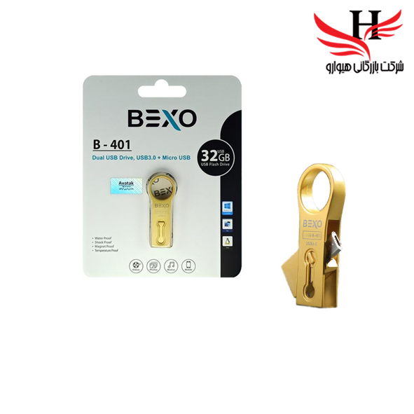 تصویر فلش مموری بکسو با ظرفیت32گیگ مدل B-401 USB0.3/MICRO