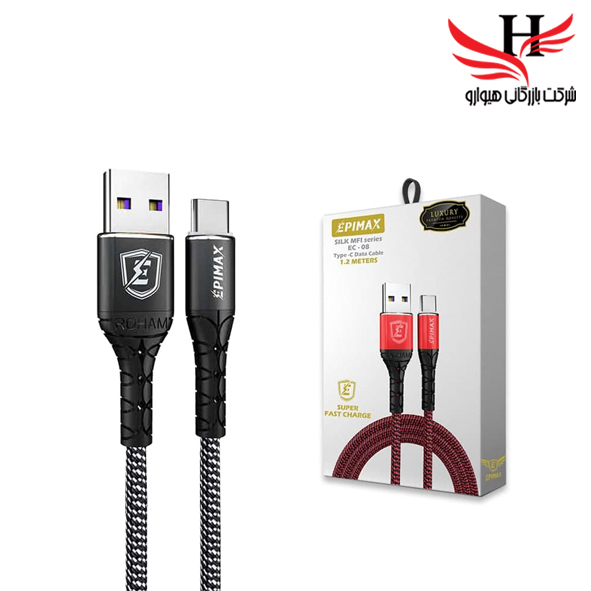 تصویر کابل شارژ تايپ سي اپي مکس EPIMAX-EC-08 1.2M