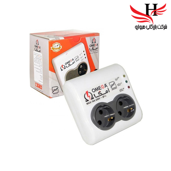 تصویر محافظ برق دو خانه امگا مدل P2100