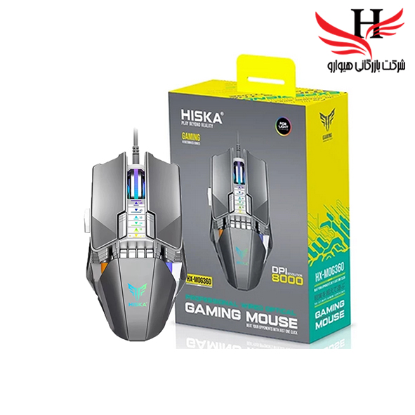 تصویر ماوس سیم دار گیمینگ هیسکا HISKA-MOG360