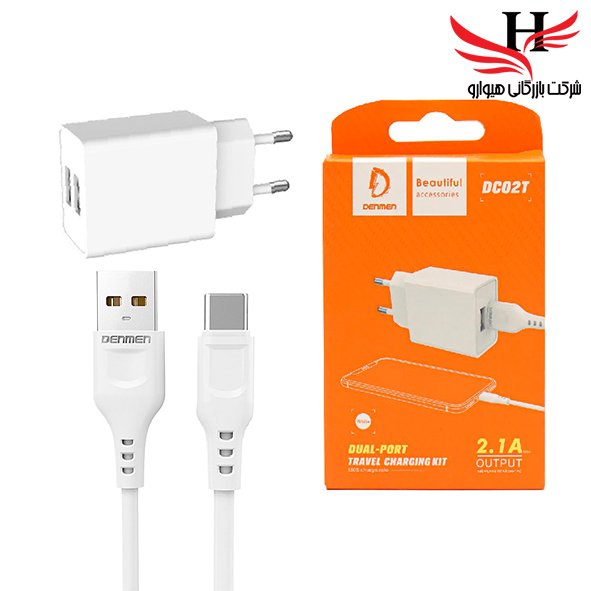 تصویر کلگي شارژ و کابل تايپ سي DENMEN-DM-DC02T