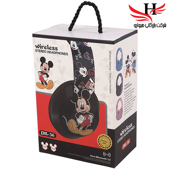 تصویر هدست بلوتوثی سیلیکونی طرح میکی موس DR37-DR36