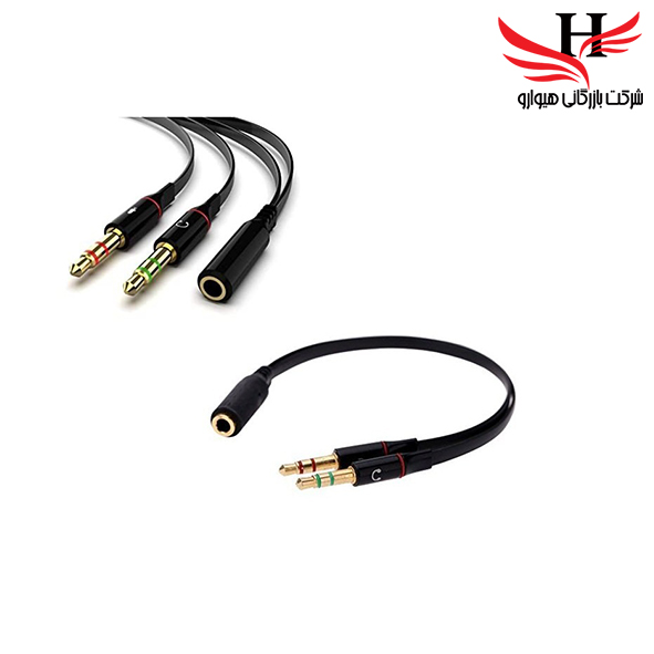 تصویر تبديل کابلي صدا 1 به 2 معمولي 