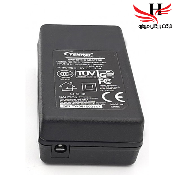 تصویر آداپتور بین راهی 9 ولت 2 آمپر مدل 9V-2A برند (بدون کابل )TENWEI
