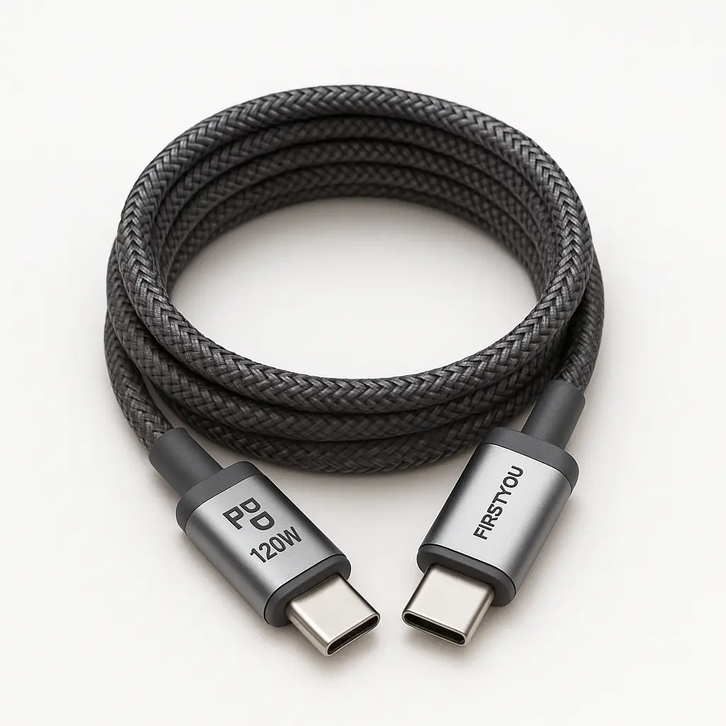 کابل شارژ دو سر تایپ سی ۱۲۰ وات FIRSTYOU مدل C056 با پشتیبانی PD و انتقال سریع داده