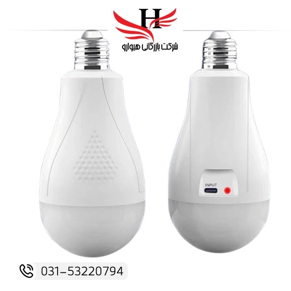 لامپ شارژی سرپیچ‌دار NEL-HL-E05L با باتری لیتیوم 5000 میلی‌آمپر و شارژ USB Type-C