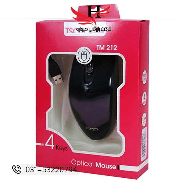 تصویر ماوس سيم دار تسکو مدل TSCO-TM212