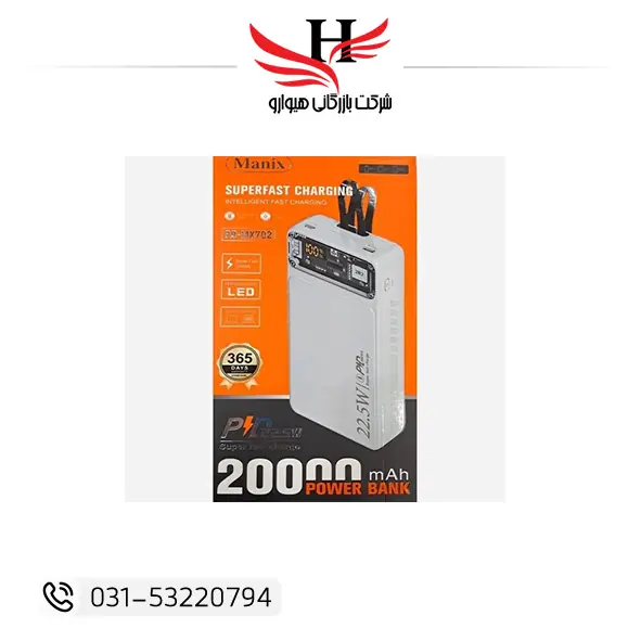 تصویر پاور بانک مانیکس MANIX-20000MAH-MX77